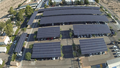 East West Bank financed this solar parking lot in Victorville California